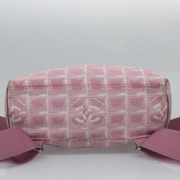 CHANEL New Travel Line Backpack Canvas Pink CC Auth BD376 - Picture 14 of 16